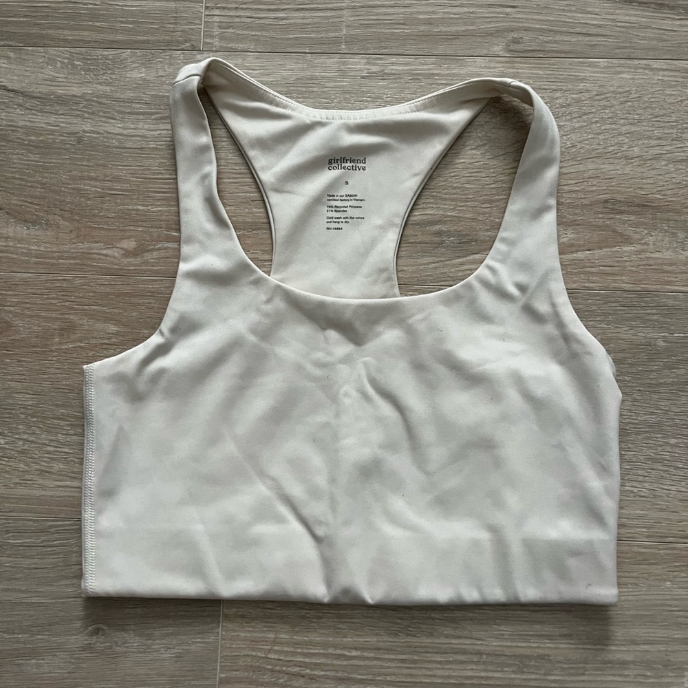 Girlfriend Collective Women’s White Paloma Racerback Bra - Size Small - Picture 3 of 7